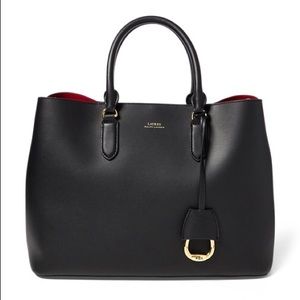 Ralph Lauren Marcy Satchel in Black/Red